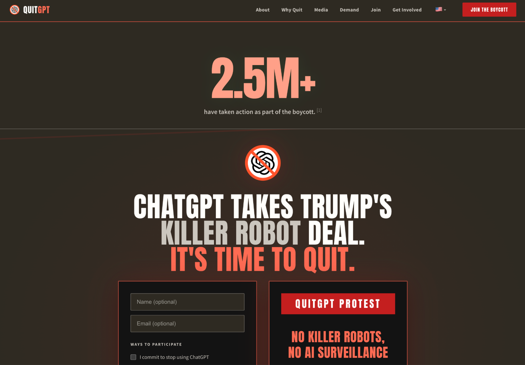 QuitGPT backlash screenshot